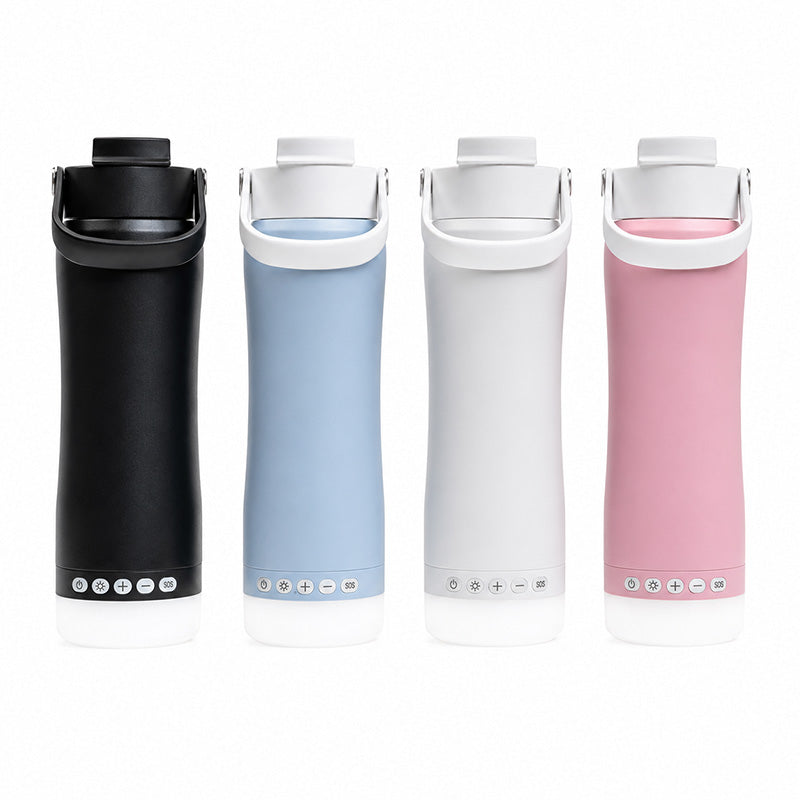 Water Bottle with Detachable LED Lantern – 18oz Insulated Camping Gear